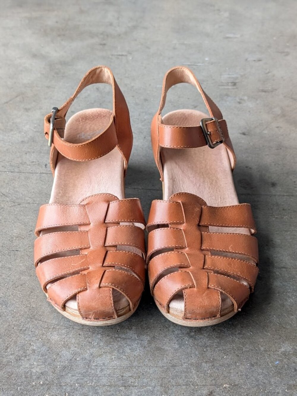 Dansko Milly Fisherman Sandal Brown Leather Ankle Strap Heel size EU 40 - Picture 2 of 11